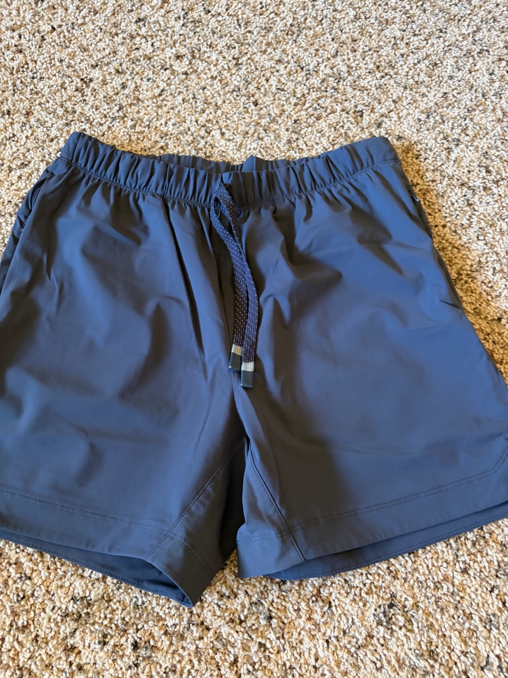 Fabletics Men's Navy Blue Athletic Shorts with Drawstring - Picture 3 of 4
